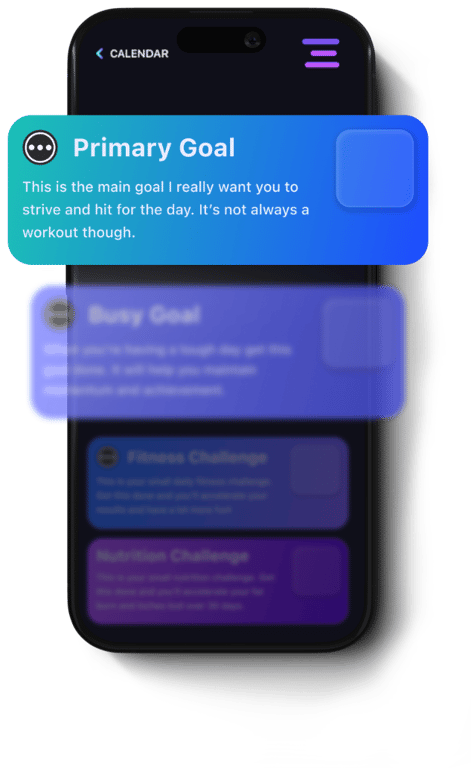 An image of the primary to-do in the Ignite 30 app along with some of the other daily to-dos.