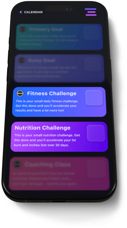 An image of the fitness fit quickie and nutrition fit quickie for a day in the Ignite 30 program app.