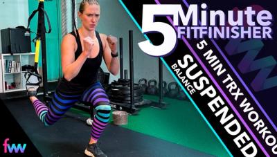 Kindal pushing hard doing TRX split squats.